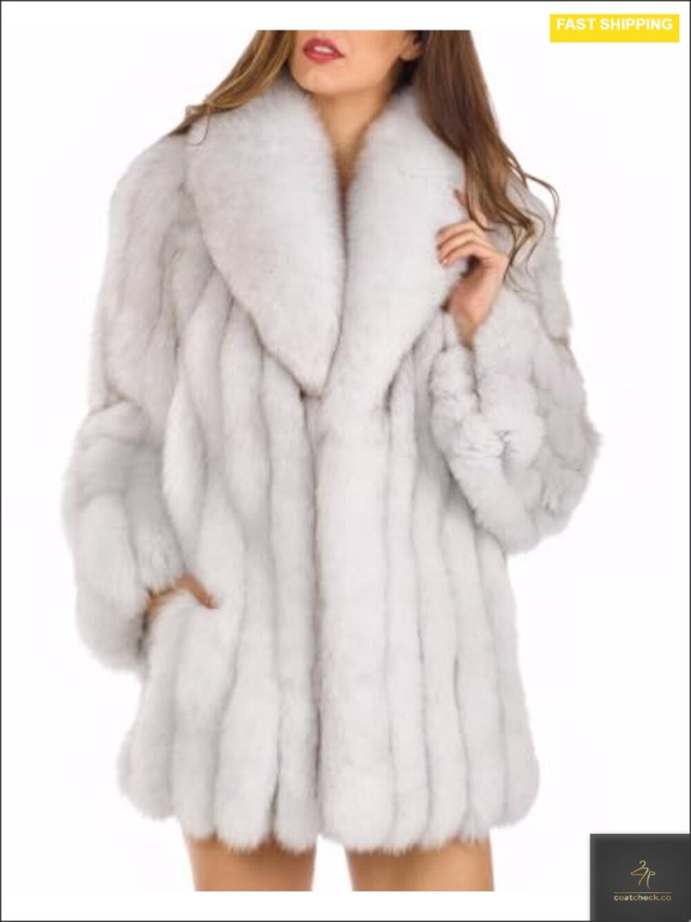 Women's Faux Fur Coat Winter Parka Jacket Overcoat Plus Size Fluffy Warm